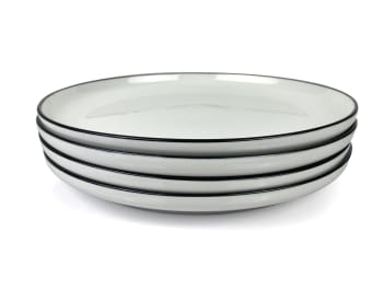 Set de 12 Assiettes Plates en Porcelaine Blanche - 26.7cm