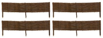 Bordures en osier tressé naturel (lot de 4) 120 x 25 cm