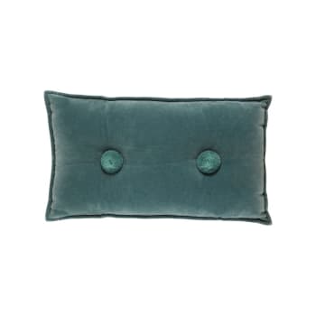 Domi - Coussin en coton bleu canard 30 x 50 cm