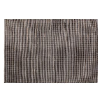Raja - Tapis 100% laine noir et argent 240 x 170 cm