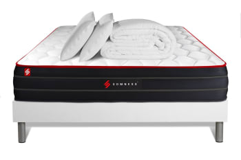 Boost - Pack matelas sommier 140x200 oreiller couette