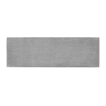 BILLIE COIMBRA - Tête de lit tapissée en tissu côtelé gris 145x52cm