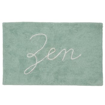 Zen - Tapis de bain coton fantaisie vert 50x80cm