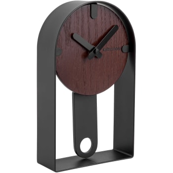 TABLE CLOCK - Horloge de table en pointillés noir H22cm