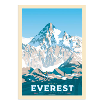 Affiche Mont Everest Himalaya 21x29,7 cm