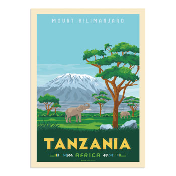 Affiche Tanzanie Mont Kilimandjaro 30x40 cm