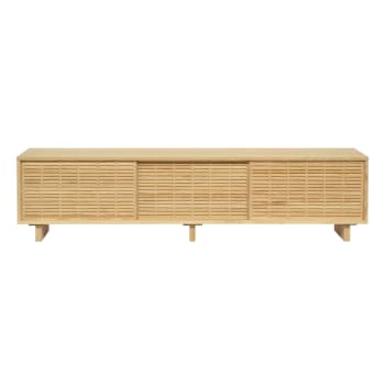 MITJANA - Mueble TV en madera maciza natural con mallorquina 180 cm