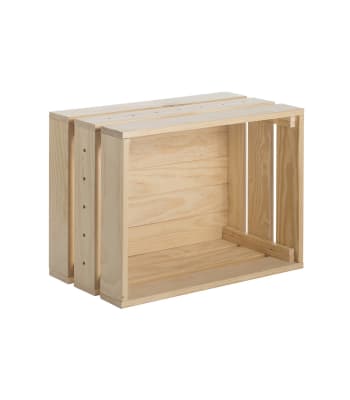 Stapelbare Kiste aus massivem Kiefernholz - L51,2 x H28 cm