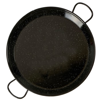 Poêle à paella en métal émaillé noir 34cm