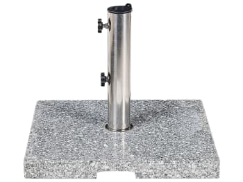Ceggia - Base para sombrilla de granito gris plateado 45 x 45 cm