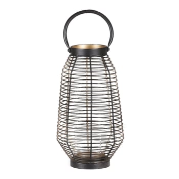 Joya - Lanterne en métal noir et dorée 35 cm