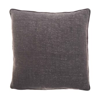 Eris - Housse de coussin en coton et lurex gris 45 x 45 cm