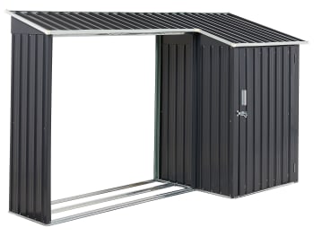 Camino Da Giardino In Metallo RM Design, Altezza 105 Cm, Colore Nero, Diametro 30 Cm - Braciere Per Terrazza, Combustione Efficiente