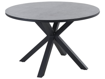 Maletto - Table de jardin en aluminium gris et noir ⌀ 120 cm