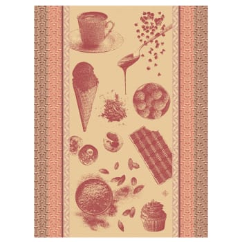 Chocolats - recettes - Torchon en coton rubis 60 x 80