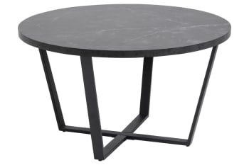 Harlem - Table basse ronde effet marbre noir