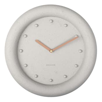 Petra - Horloge ronde en résine petra  30 cm gris