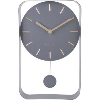 WALL CLOCK - Horloge en métal pendulum gris