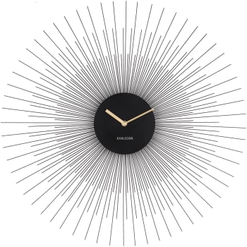 WALL CLOCK - Horloge en métal peony 60 cm noir