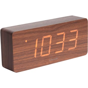 ALARM CLOCK - Réveil en bois chiffres lcd tube bois foncé
