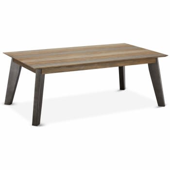 MALAGA - Tavolo basso rettangolare in legno massello di acacia marrone