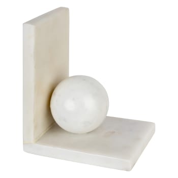 MARBLE - Set de 2 Sujetalibros de mármol blanco