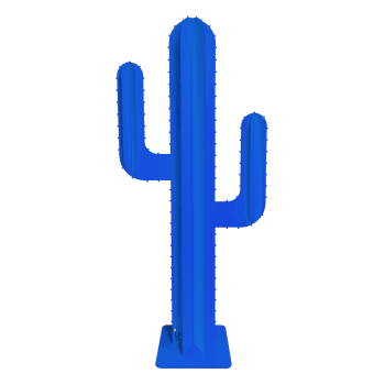 COLLECTION DÉCO JARDIN - Cactus 2 branches 6 feuilles en métal (alu) bleu H 1,70m
