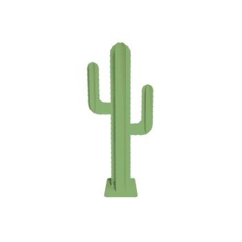 COLLECTION DÉCO JARDIN - Cactus 2 branches 6 feuilles en métal (alu) vert tilleul H 1,20m