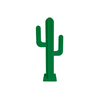 COLLECTION DÉCO JARDIN - Cactus 2 branches 6 feuilles en métal (alu) vert gazon H 1,20m