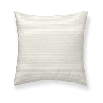 Jávea pequeña - Funda de almohada de lino, algodón y poliéster beige 80x80 cm