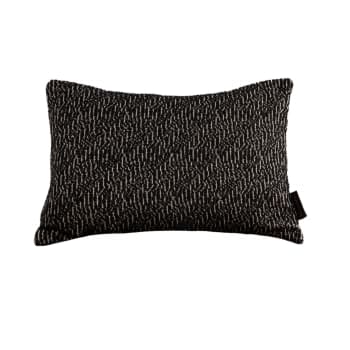 Benisa negro - Funda de cojín de algodón y poliéster suavizado negro 30x50 cm