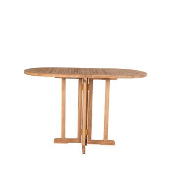 Huelva - Table à manger en teck pour balcon 120x60cm bois clair