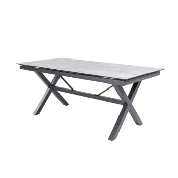 Mesa para exterior extensible 180 a 240 cm negro