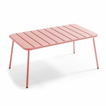 Palavas - Table basse de jardin acier argile 90 x 50 cm