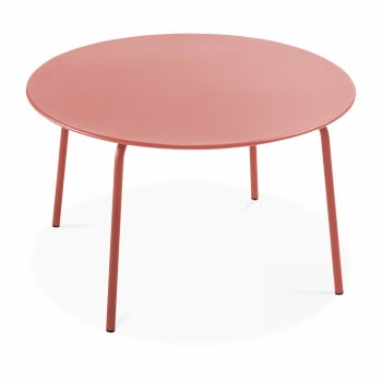 Palavas - Table de jardin ronde en acier argile 120 cm