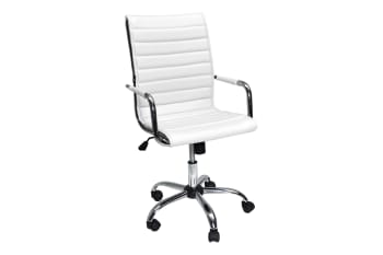 Sedia Da Ufficio Fenix Reclinabile Nero, Ecopelle, Sedia Executive Con Poggiatesta Imbottito Altezza Regolabile Design Ergonomico - Foto 5