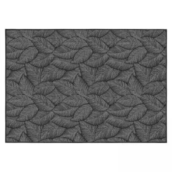 Folia - Tapete de exterior de polipropileno de 200 x 290 cm en color negro