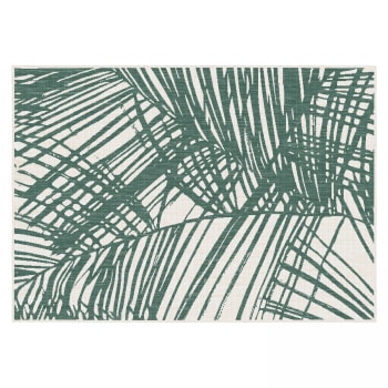 Palmio - Tapete de exterior de polipropileno de 120 x 170 cm en color verde