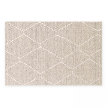 Karo - Polypropylen Außen Teppich 200 x 290 cm beige