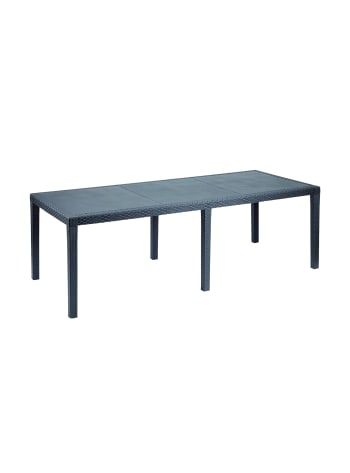 Roma - Table d'extérieur extensible en pvc anthracite 150x90h72 cm