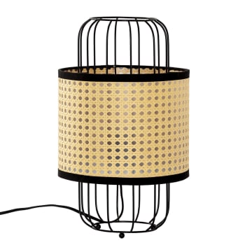 NOZOMI - Lampe à poser en rotin synthétique, diamètre 38 cm