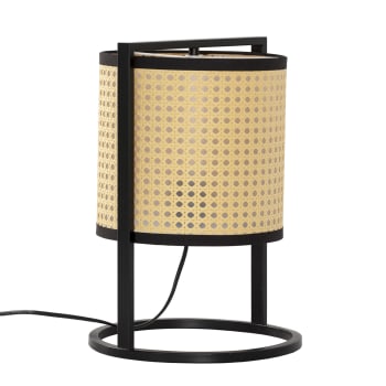 UKARA - Lampe à poser en rotin synthétique, diamètre 38 cm