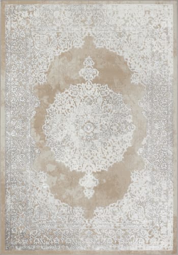 Defne - Orientalischer Vintage Teppich Beige/Weiß 160x213