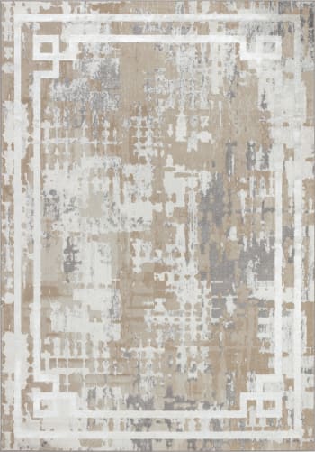 Martina - Alfombra abstracta moderna beige/blanco 160x213