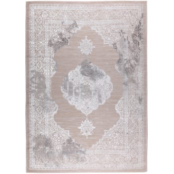 Tapis vintage oriental beige et bordeaux 240x340 cm