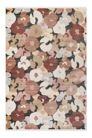 Agneta - Tapis motif floral vintage tons chauds 133x190