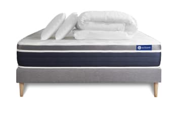 Actiflex confort - Pack prêt à dormir 160x200 cm sommier kit gris