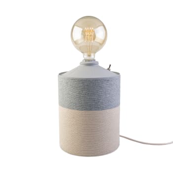 Snor - Lámpara artesanal de metal reciclado beige y gris 48x20 cm