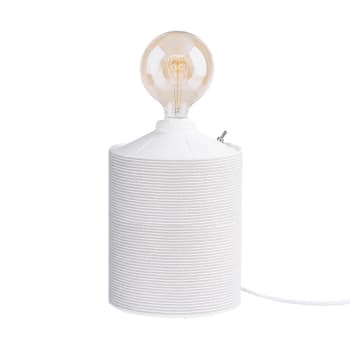 Nordisk - Lámpara artesanal de metal reciclado blanca 48x20 cm