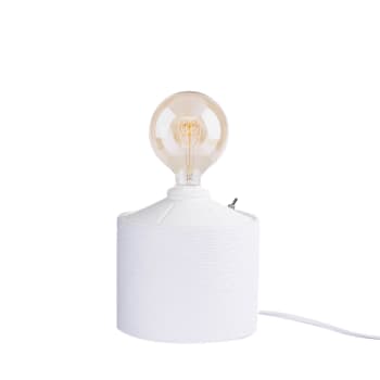 Nordisk - Lámpara artesanal de metal reciclado blanco 37x20 cm
